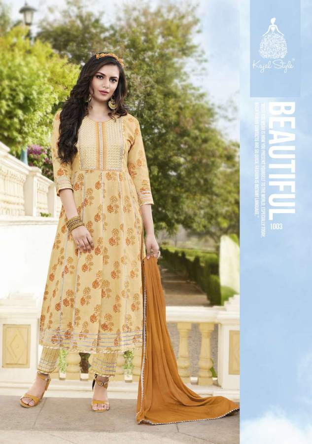 Glam Look 1 New Latest Designer Exclusive Wear Kurti Pant And Dupatta Readymade Collection